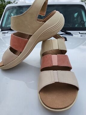 KURU Coda Muse Beige Tan Pink Leather Sandal Supportive Cute Plantar Fasciitis